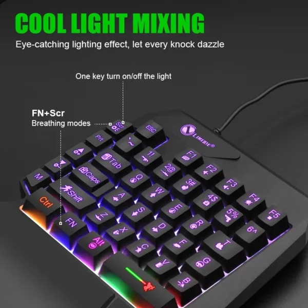 S00175722462e49119deb3481c1545d71p.webp 35keys One Handedly Single Hand Mini Gaming Keyboard Usb Ultra-slim Wired Backlight Keyboard for Laptop Desktop PC Smartphone