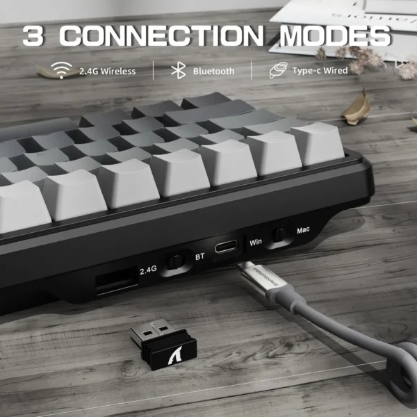 S08eab6b0afc1489abb87143d00d96864J.webp Attack Shark X66 Gasket Wireless Mechanical Gaming Keyboard with Volume Knob RGB Backlit Side Printed PBT Keycaps