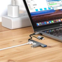 S0d74353de04041069cfca068ed68087cM.webp USB C Hub USB Hub 3.0, Aluminum 4 in 1 USB Extender, USB Splitter with USB 3.0, 3 X USB 2.0 and 1 USB C Ports USB Distributor