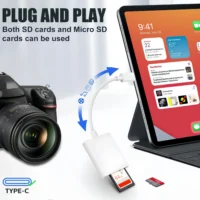 USB C SD Card Reader, Type C SD Card Reader, Supports SD and MicroSD Memory Card Adapters