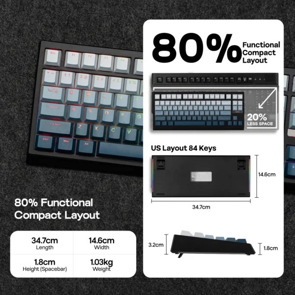 S1666e826127d4d47a298ed75305402c0A.webp EPOMAKER G84 HE 75% ANSI US Layout Gasket Wired/BT/2.4Ghz Wireless Hall Effect Magnetic Mechanical Keyboard 8K Polling & 8000mAh