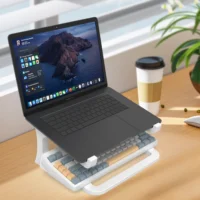 S1f67cc7e468344468e7eb28fcdc8db5ak.webp Ergonomic laptop stand with keyboard stand - portable desktop lift, suitable for MacBook, PC, tablet - sturdy