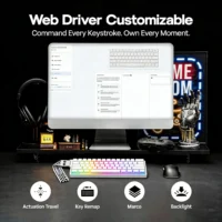 S27e65132138b4866ae5986c0e5c85b9cb.webp AULA Mini60HE Wireless Magnetic Axis Gaming Keyboard Features Quick Trigger Keys Adjustable Trigger Sensitivity with RGBLighting