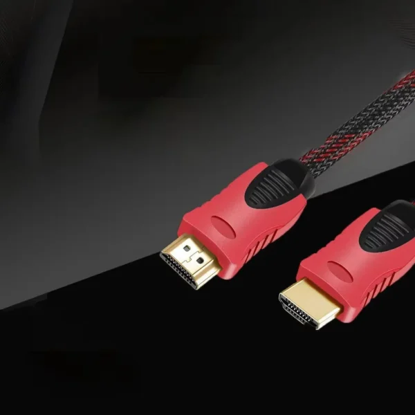 S2e349131c46448908acb1a81ecd7ef43n.webp High Speed HDMI-Compatible Cable 1.5m 3m 5m HDTV Black And Red Braided 1.4V Cable High Speed TV Data Computer Monitor Support 3D