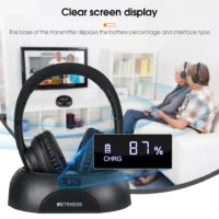 S324317101173486daf0adf3c95b470d0t.webp RETEKESS TA006 Wireless Headphone TV Watching Rechargeable Wireless Earphone with Transmitter Support Coaxial Fiber 3.5 AUX RCA