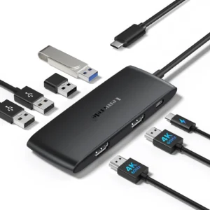 S34c01152f4444a6d80d6e7dda74920341.webp Lemorele 4K USB-C Hub 7 Ports Docking Station USB Hub Adapter USB C to Dual HDMI 4K@60Hz for Windows MacBook Air Laptop