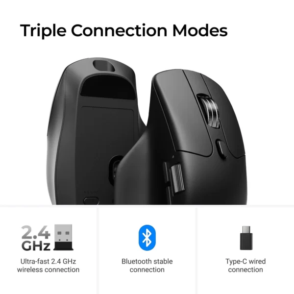 Keychron M6 Wireless Mouse All Silent Micro Switch PixArt 3950 Sensor 8K Polling Rate Dual Scrolling Modes