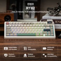 EPOMAKER RT82 QMK/VIA 75% US QWERTY Layout Hot-Swap Gasket Wired/BT 5.0/2.4GHz Wireless Mechanical Keyboard with LCD Screen