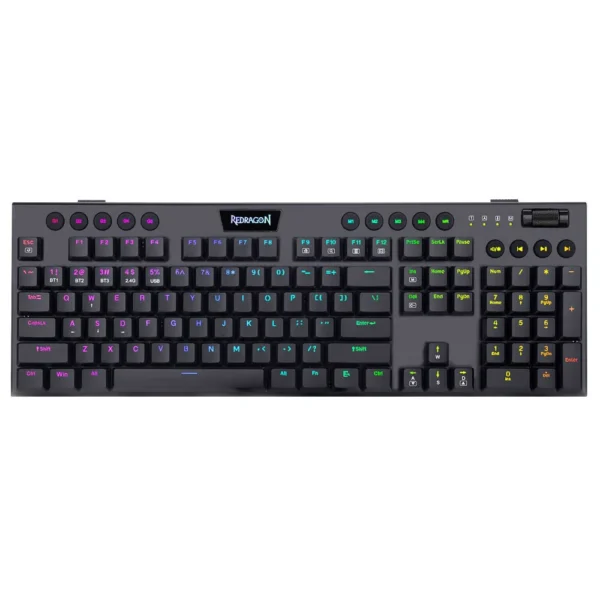 REDRAGON Horus K618 RGB support Bluetooth 5.0 wireless USB 2.4G 3 mode Mechanical Gaming Keyboard 104 Keys for Compute PC Laptop