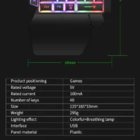 S4986a923cffb49bebe34217a68fa5d27l.webp 35keys One Handedly Single Hand Mini Gaming Keyboard Usb Ultra-slim Wired Backlight Keyboard for Laptop Desktop PC Smartphone