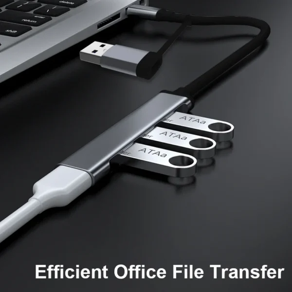 S584c79383f8c4f0fae5b98ea2b981b57M.webp USB C Hub USB Hub 3.0, Aluminum 4 in 1 USB Extender, USB Splitter with USB 3.0, 3 X USB 2.0 and 1 USB C Ports USB Distributor