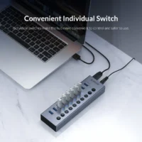 ORICO Powered USB Hub Splitter Socket with Multi USB 3.0 Port Slot Plug On-Off Key Switch Dock Power Strip Adapter for PC Laptop