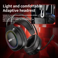 Lenovo Over-Ear Headphones with Microphone, Gaming Headphones with Rgb Lighting, Cool Lights, Suitable for Desktop Computers and Laptops