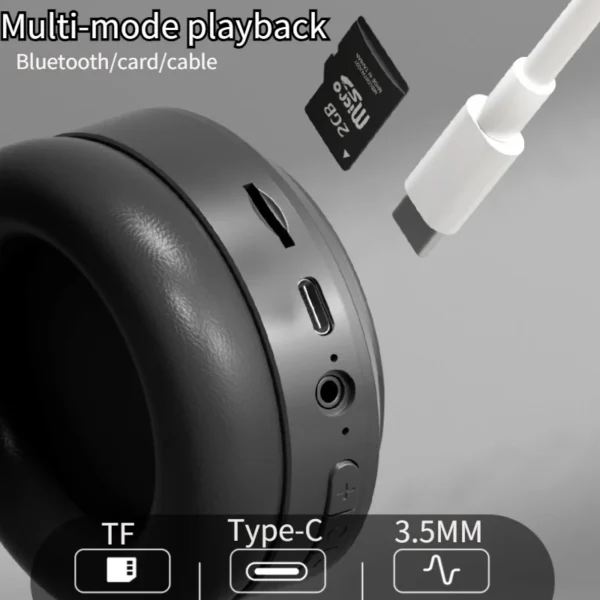 Over Ear HIFI Stereo M5 Headsets Wireless Bluetooth 5.3 Headphones Sports Gaming Earphones Support TF/AUX noise reduction