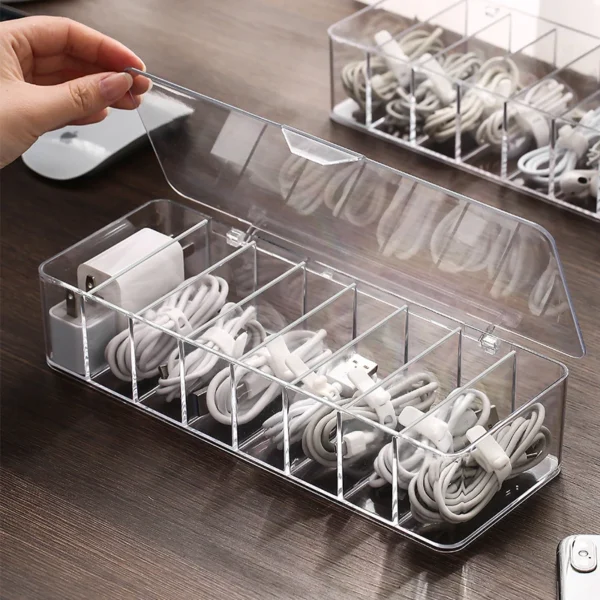 Sc2a77c2161da4526a8755227b545de23O.webp Dust-proof storage cable , desktop data box, mobile phone charging cable and power cord organizer