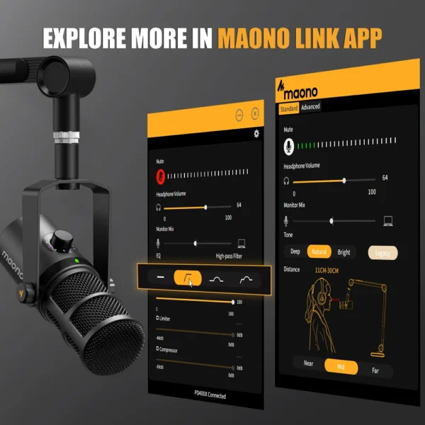maono PD400X USB/XLR Dynamic Microphone All Metal With One-Touch Mute Headphone Jack And Volume Control For Podcasting Streaming