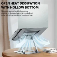 XMSJ Laptop Stand Adjustable Carbon Steel Notebook Tablet Stand Up to 17 Inch Macbook Laptop Portable Foldable Cooling Holder