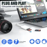 USB C SD Card Reader, Type C SD Card Reader, Supports SD and MicroSD Memory Card Adapters