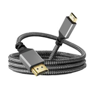 Se81a14ccc8244e78a15d3ca165a8a67aT.webp 1M Nylon HDMI2.0 MINI HDMI To HDMI Cable MINIHDMI Male A Male 4K 60HZ HD 1080P Adapter Converter Wire TV Camera