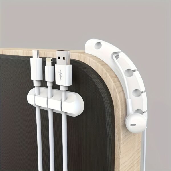 Five-Slot Cable Management Storage Box with USB Cable Clips