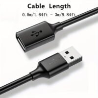 1cf8ad76a59010d7619ff36edb9b191e.jpg High-Speed USB 2.0 Male-to-Female Extension Cable for Smart TV, PS4, Xbox One & SSD