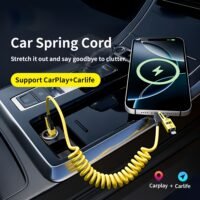 65W Multi-Connector 4-in-1 Spring-Style Fast-Charging Data Cable – 149.35cm
