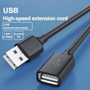 High-Speed USB 2.0 Male-to-Female Extension Cable for Smart TV, PS4, Xbox One & SSD