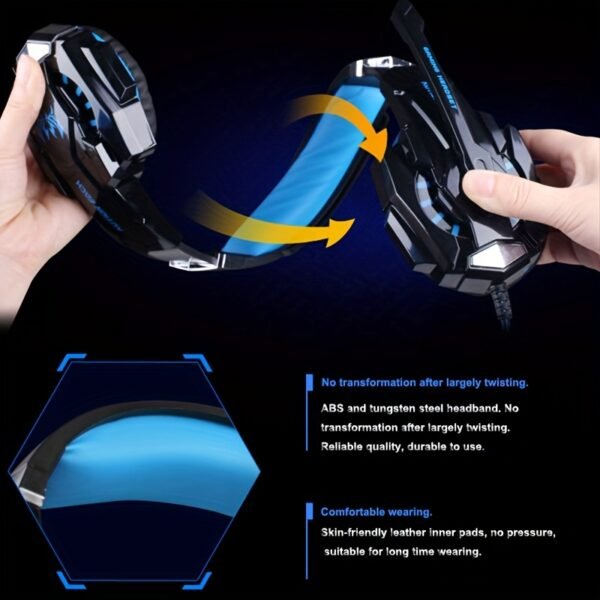 LED-Illuminated Wired Gaming Headset with Noise-Reduction Microphone – G9000