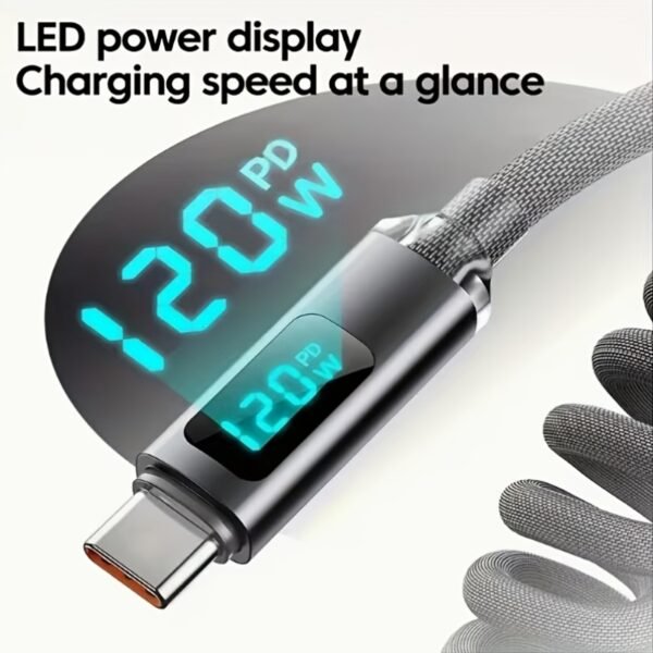 Dual-Function USB-A to USB-C Fast-Charging & Data Cable for Smartphones and Tablets