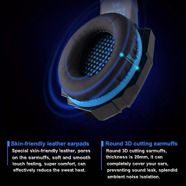 LED-Illuminated Wired Gaming Headset with Noise-Reduction Microphone – G9000