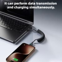 Dual-Function USB-A to USB-C Fast-Charging & Data Cable for Smartphones and Tablets
