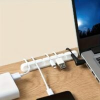 Five-Slot Cable Management Storage Box with USB Cable Clips
