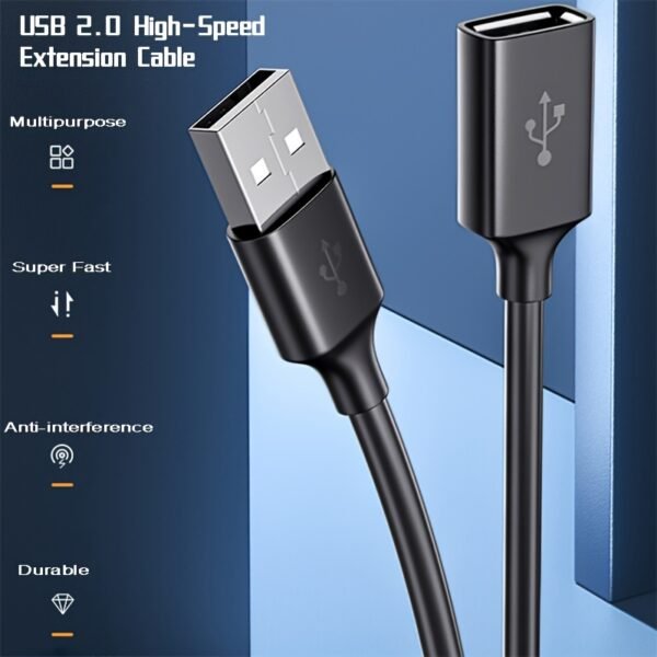 dc91b8ef83a87480ee7e862bd53a07e2.jpg High-Speed USB 2.0 Male-to-Female Extension Cable for Smart TV, PS4, Xbox One & SSD