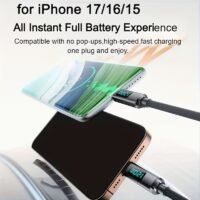 Dual-Function USB-A to USB-C Fast-Charging & Data Cable for Smartphones and Tablets