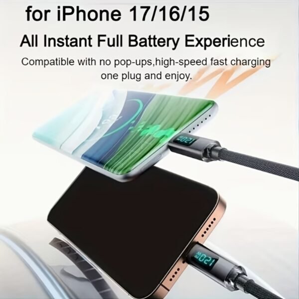 Dual-Function USB-A to USB-C Fast-Charging & Data Cable for Smartphones and Tablets